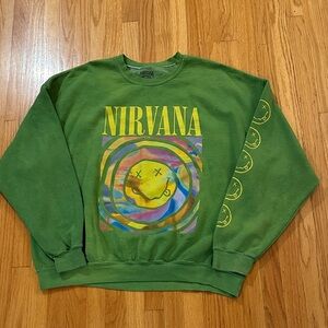 Urban Outfitters Green Nirvana Graphic Sweatshirt (S/M)
